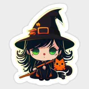 Mystical Witch Cat Sticker